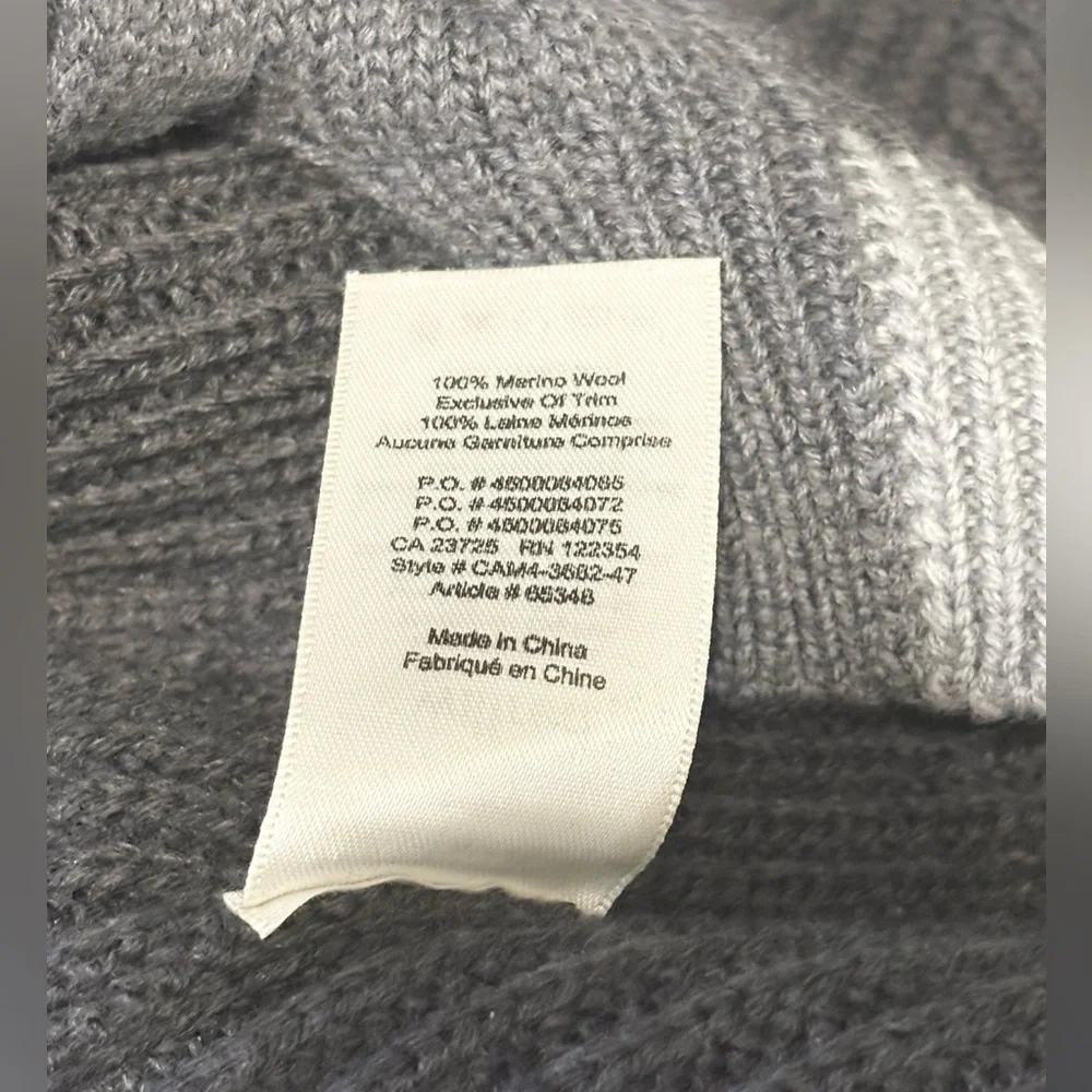 Aritzia Wilfred Lonell Gray Colorblock Cable Knit Merino Wool Sweater Size XS - Picture 10 of 10